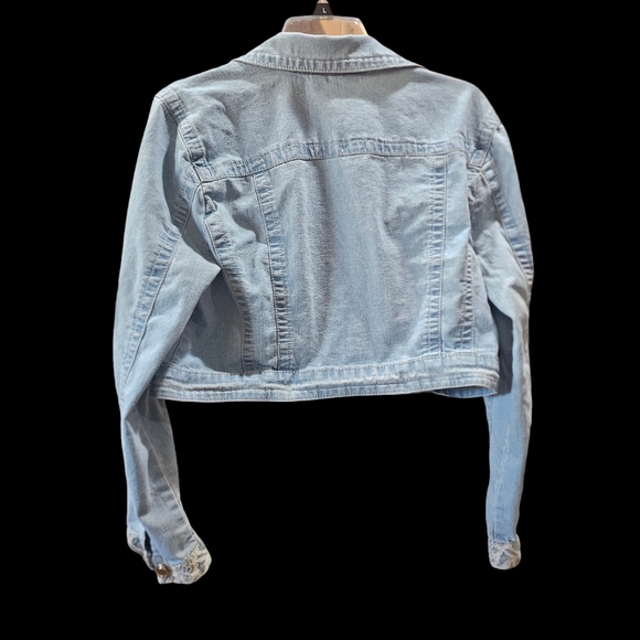 Vintage 90's Cato Lightweight, Cropped Denim Jacket  Size L - Picture 2 of 9